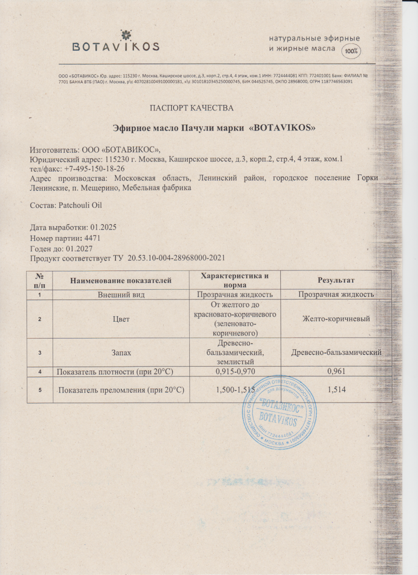 Паспорт №012025